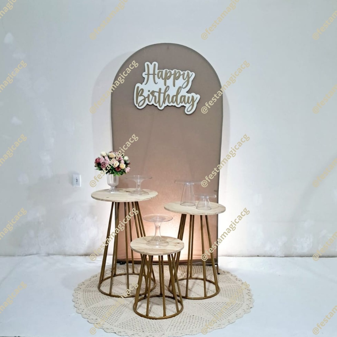 K1 Adulto Happy Birthday (Champanhe)   - Olivete Filgueira