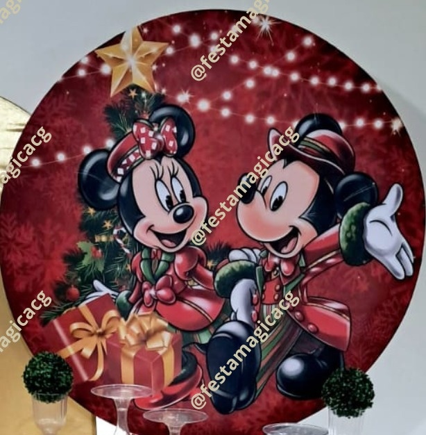 Capa Painel Mickey E Minnie Natal  - Olivete Filgueira