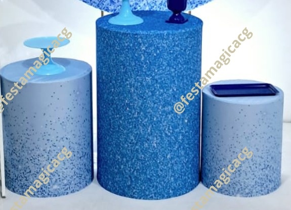 Capa Cilindro Azul Glitter - Olivete Filgueira