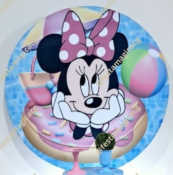Painel Minnie Pool Party - Olivete Filgueira