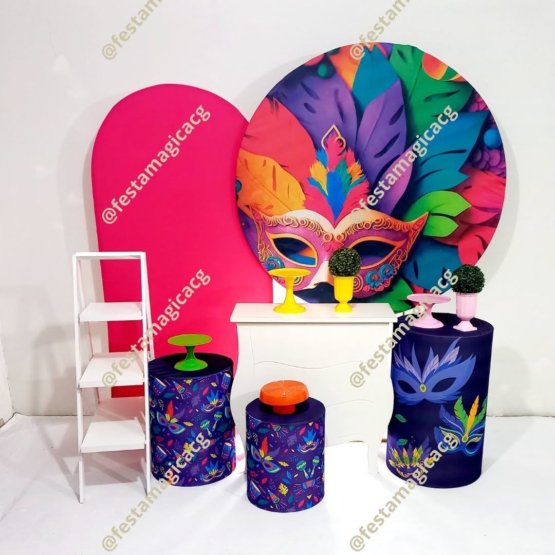 K3 Mascara de Carnaval Roxa - Olivete Filgueira