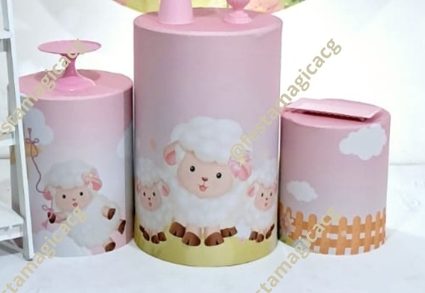Cilindro Ovelhinha Rosa - Olivete Filgueira