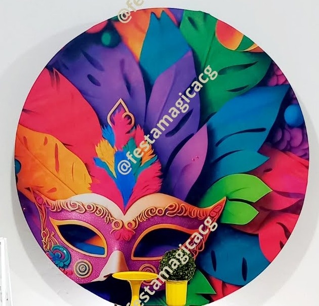Painel Mascara de Carnaval Roxa - Olivete Filgueira