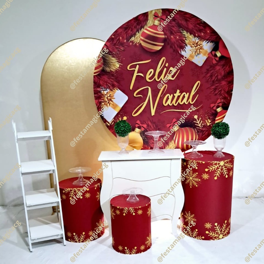 K3 Feliz Natal Vermelho (Dourado) - Olivete Filgueira