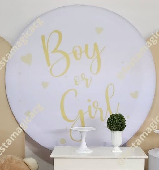 Capa de Painel Redondo Boy Or Girl - Olivete Filgueira