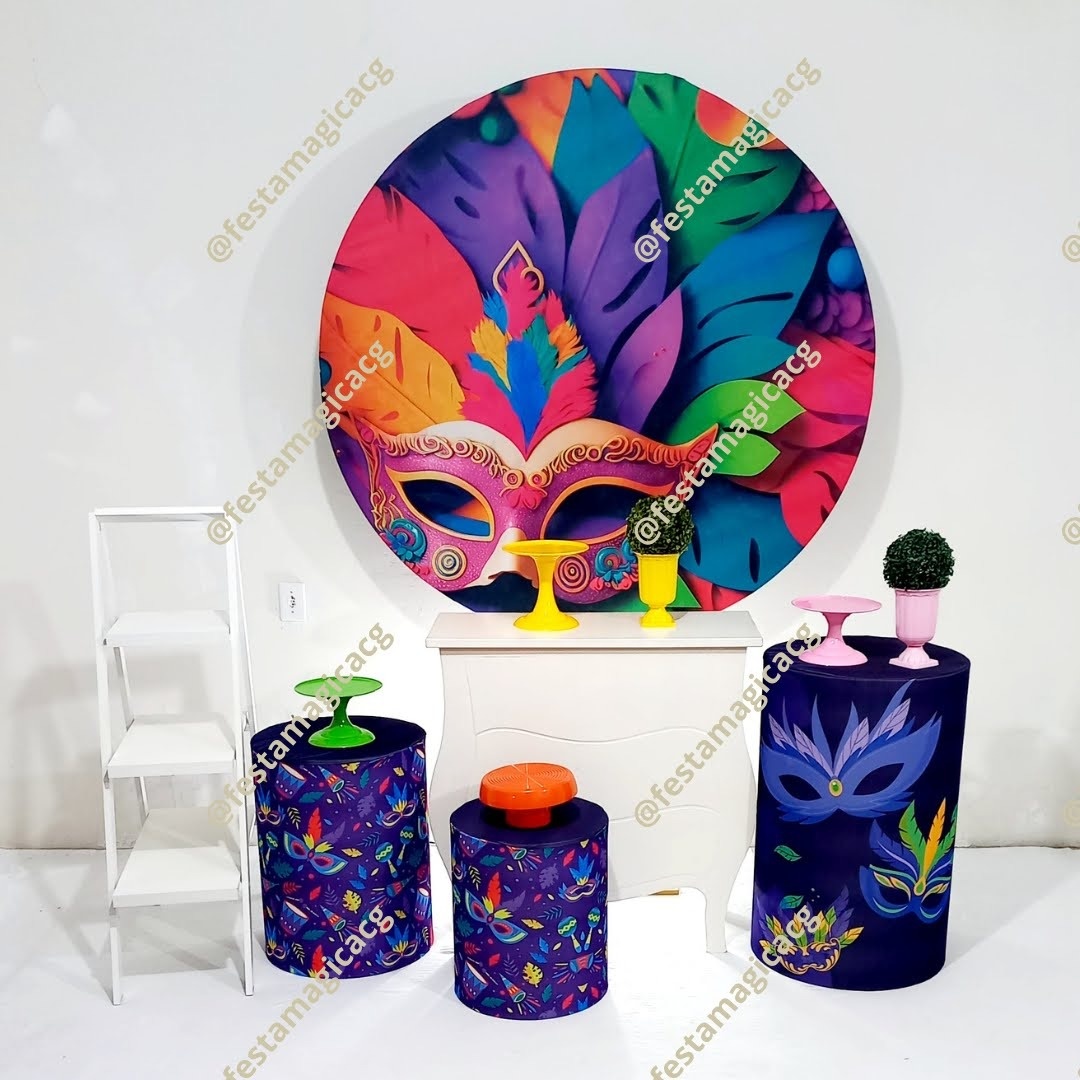K2 Mascara de Carnaval Roxa - Olivete Filgueira