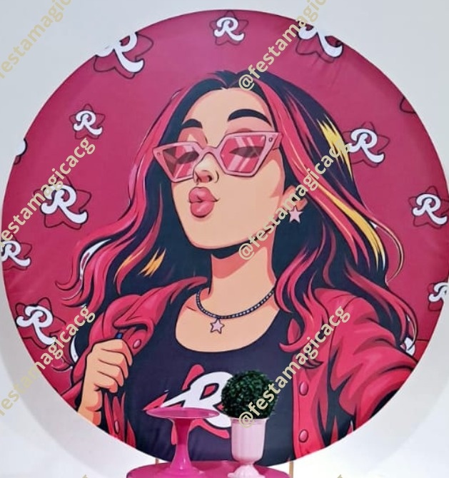 Capa de Painel Redondo Rosa Emilly Vick  - Olivete Filgueira