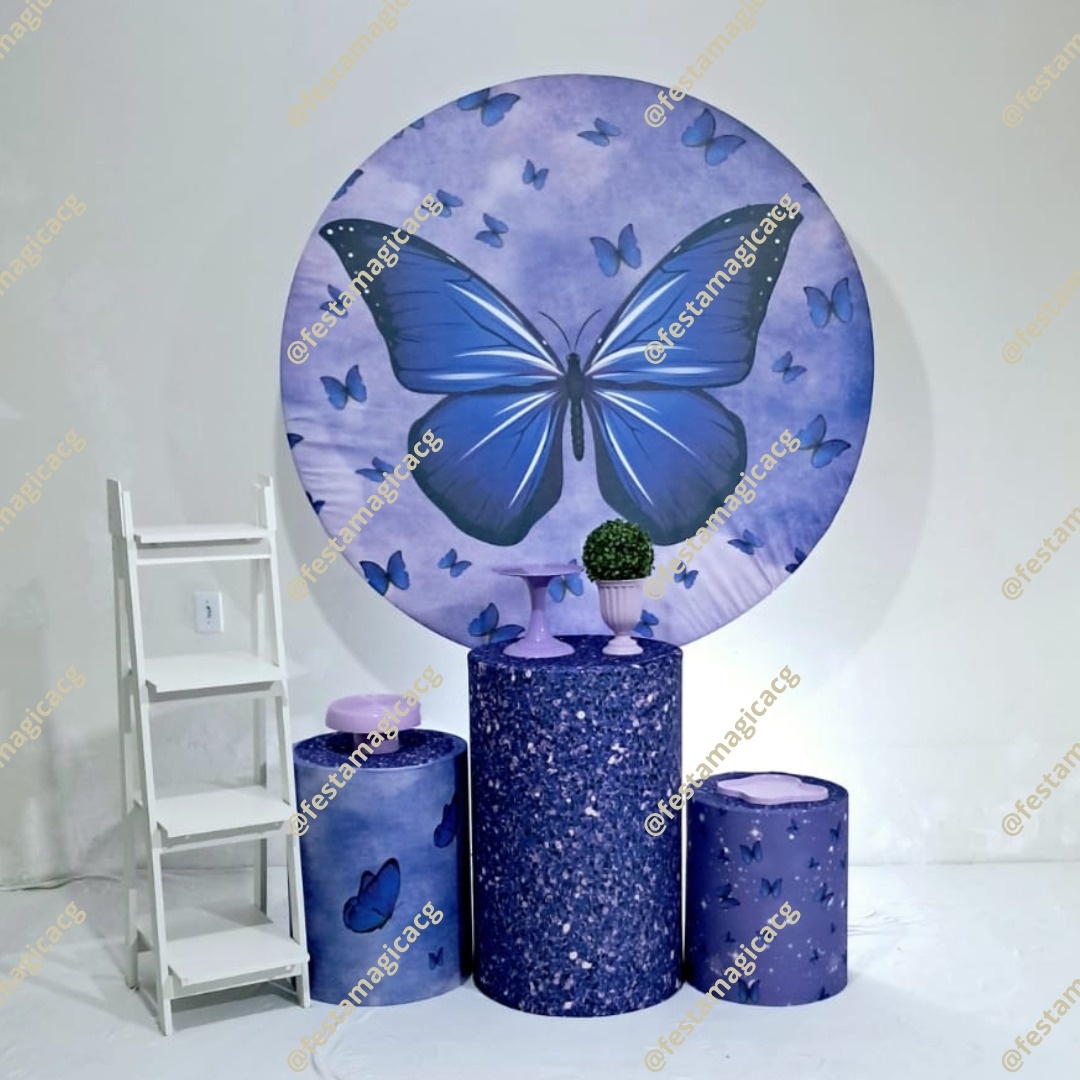 K1 Borboleta Lilas E Azul - Olivete Filgueira