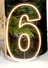 Número 6 Led Cor Quente  - Olivete Filgueira