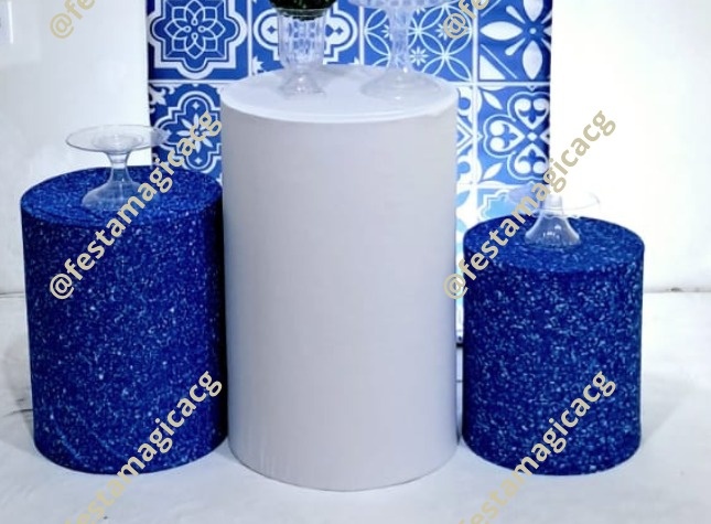 Capa Cilindro Azul E Branco - Olivete Filgueira
