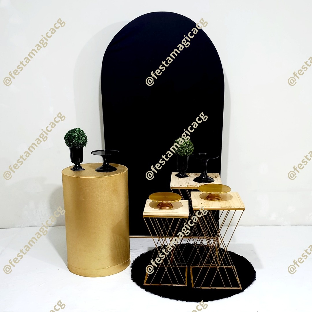 Kit  Adulto Preto E Dourado - Olivete Filgueira