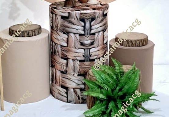 Capas Cilindros Corda, Bege E Champanhe - Olivete Filgueira