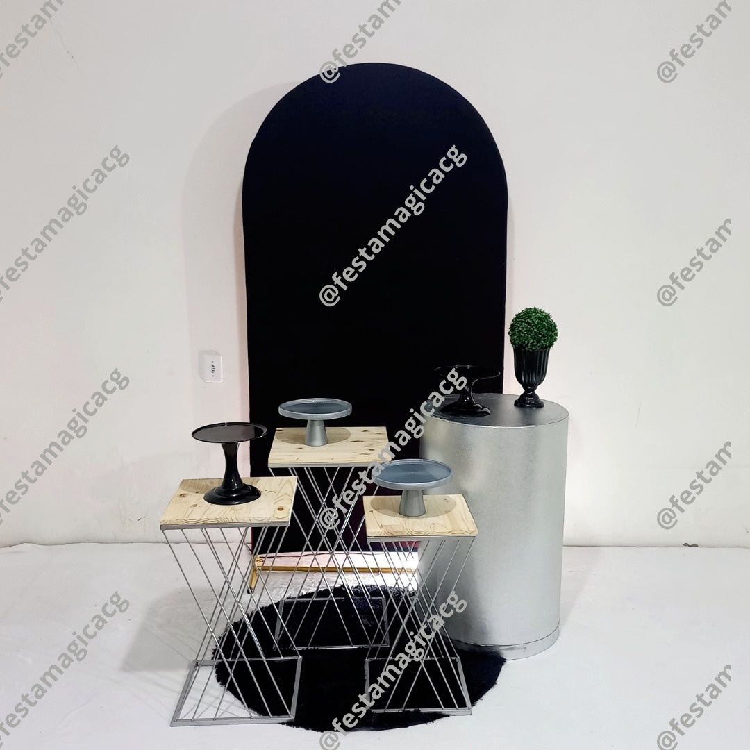 Kit  Adulto Preto E Prata   - Olivete Filgueira