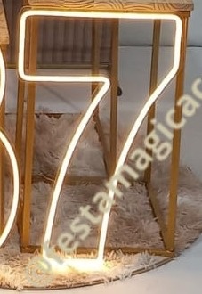 Número 7 Led Cor Quente - Olivete Filgueira