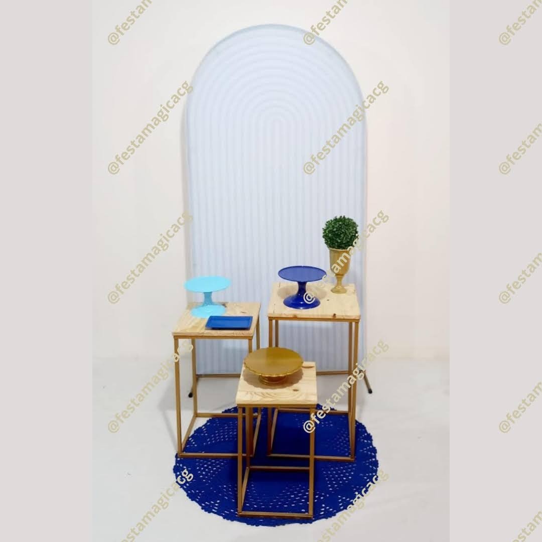 K1 Adulto (Azul Bebe Ripado Com Dourado)  - Olivete Filgueira