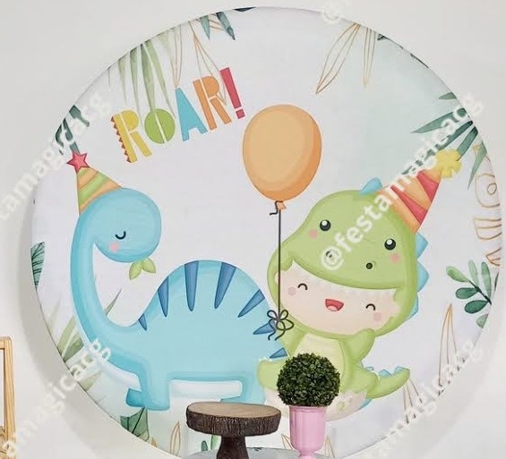 Capa Painel Redondo Dino Roar - Olivete Filgueira