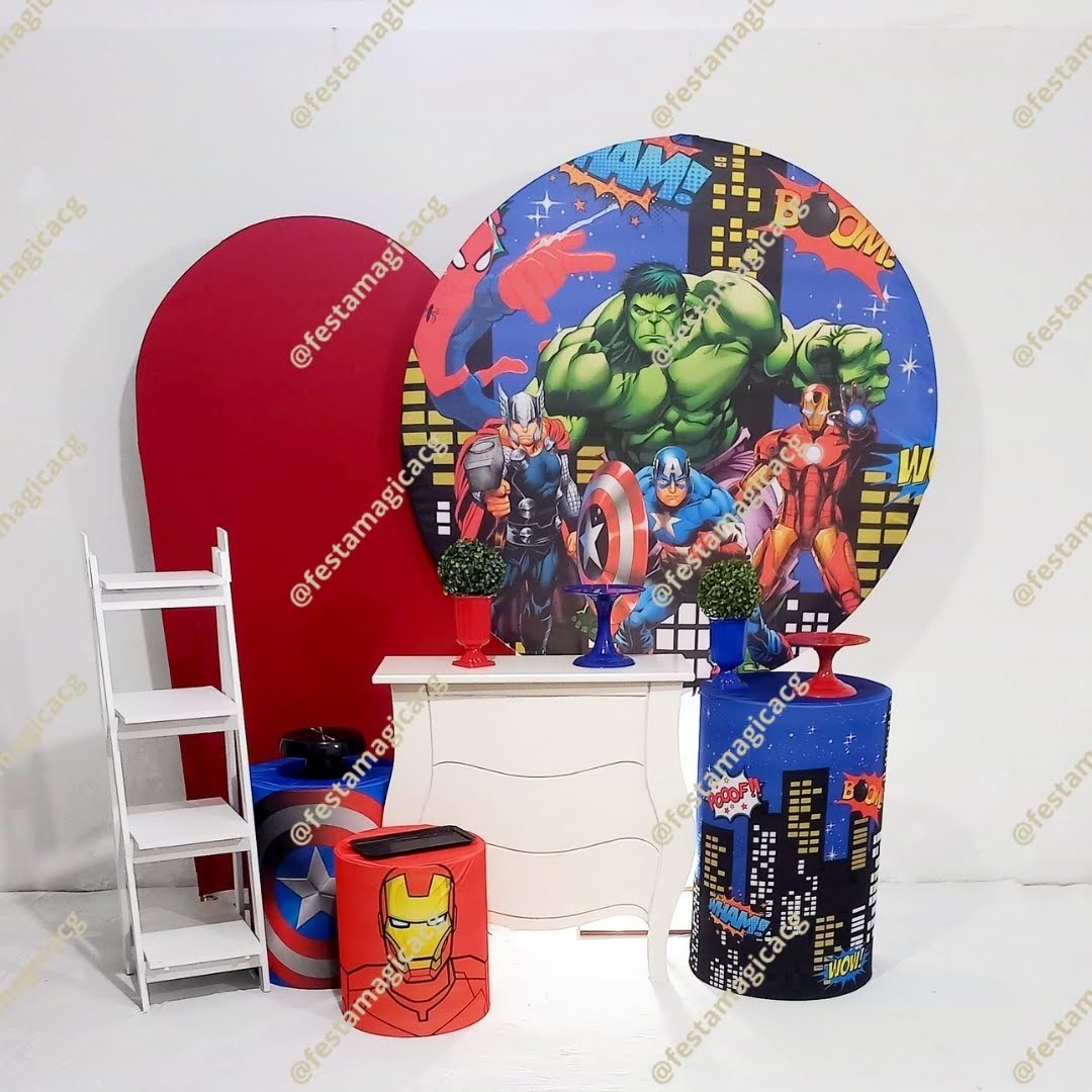 K3 Vingadores Fundo Azul - Olivete Filgueira