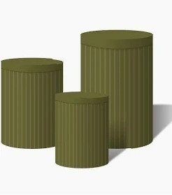 Capas Cilindros Ripadas Verde Oliva - Olivete Filgueira