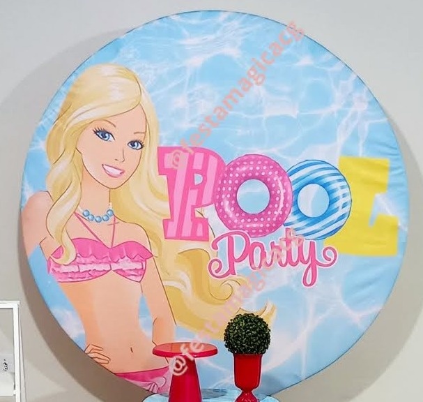 Painel Pool Party Barbie - Olivete Filgueira