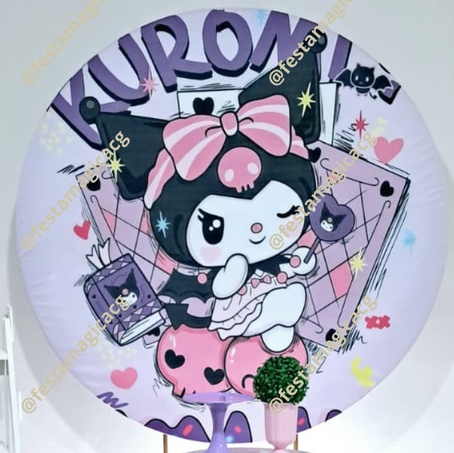 Capa de Painel Redondo Kuromi  - Olivete Filgueira