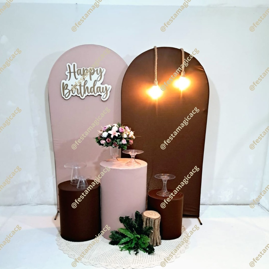 K1 Adulto Happy Birthday (Rose E Marrom) - Olivete Filgueira
