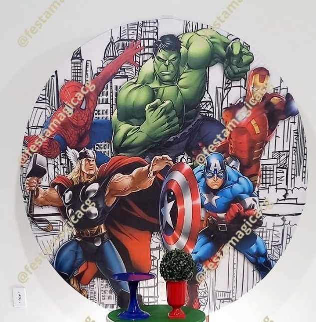 Painel Vingadores Fundo Branco  - Olivete Filgueira