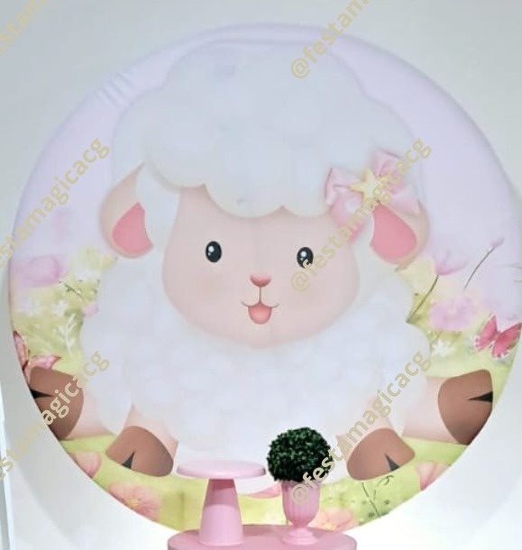Painel Ovelhinha Rosa - Olivete Filgueira