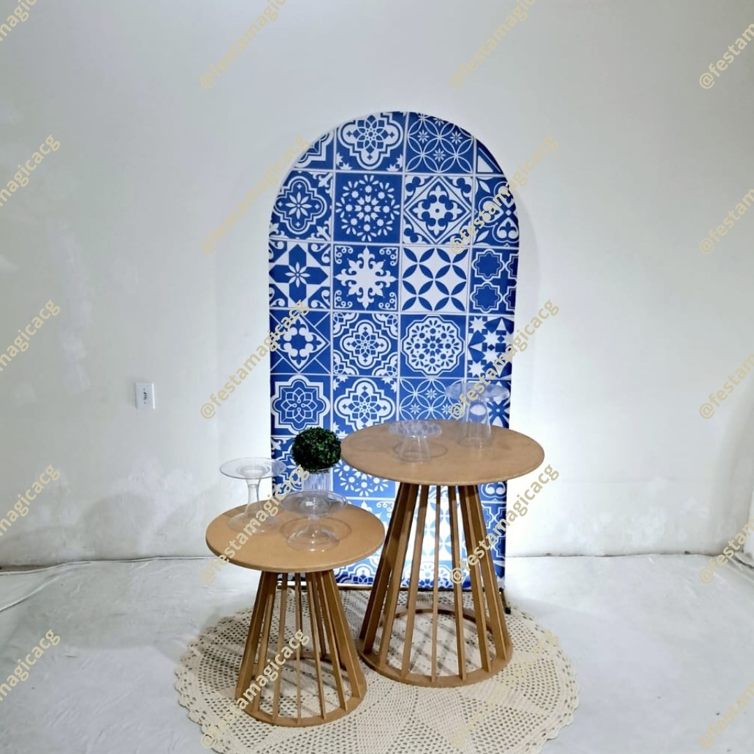 K2 Azulejo Portugues Mesinhas Redondas  - Olivete Filgueira