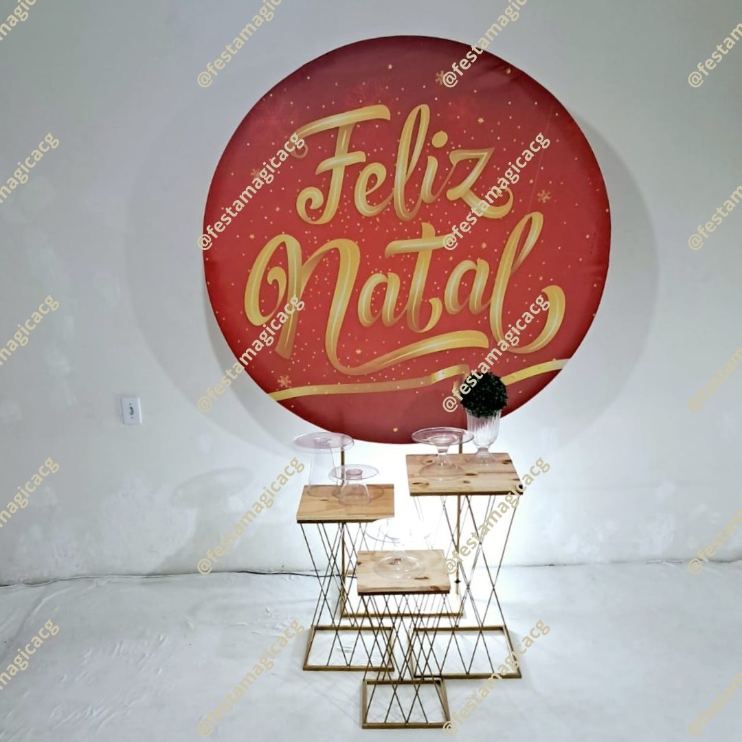 K Mine Feliz Natal Magia Mesas Trançadas Douradas   - Olivete Filgueira