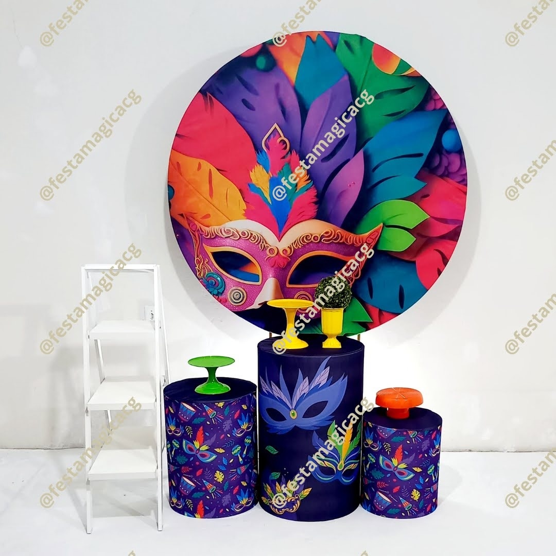 K1 Mascara de Carnaval Roxa  - Olivete Filgueira