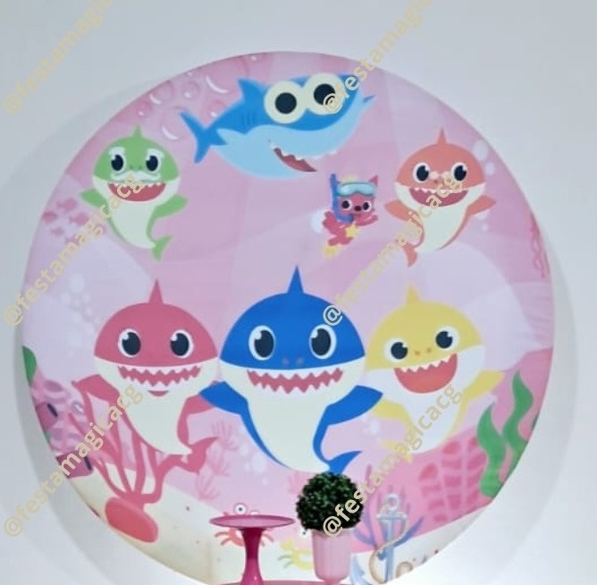 Painel Baby Shark Feminino  - Olivete Filgueira