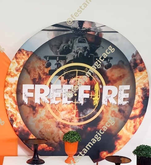 Capa Painel Redondo Free Fire - Olivete Filgueira