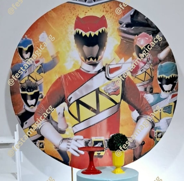 Capa de Painel Redondo Power Rangers 2  - Olivete Filgueira