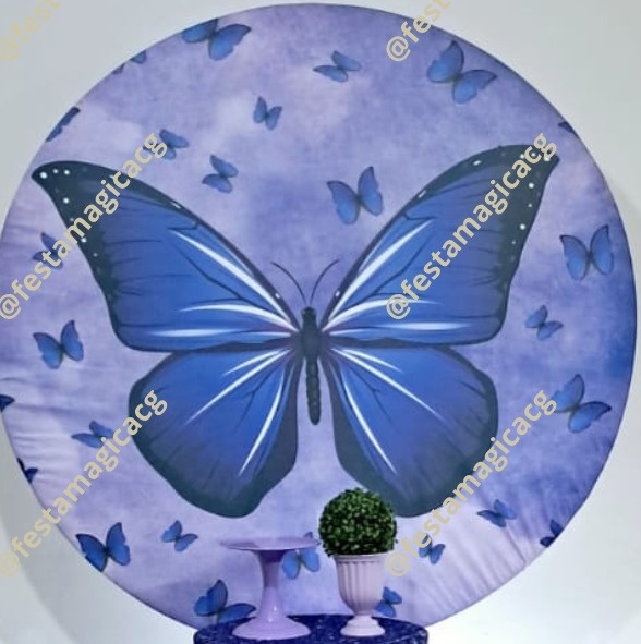 Painel Borboleta Azul E Lilas - Olivete Filgueira