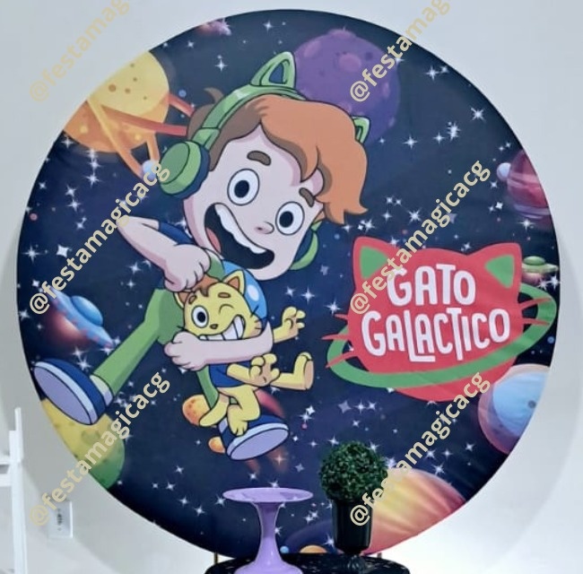 Capa Painel Redondo Gato Galatico  - Olivete Filgueira