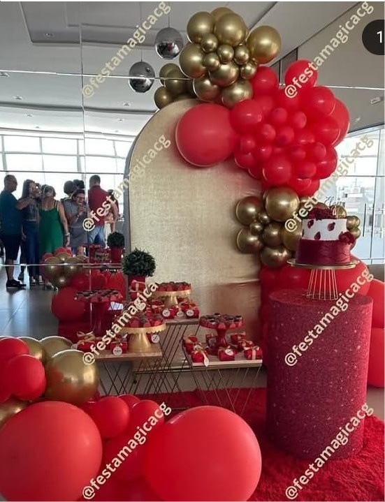 K1 Dourado Com Vermelho Glitter - Olivete Filgueira