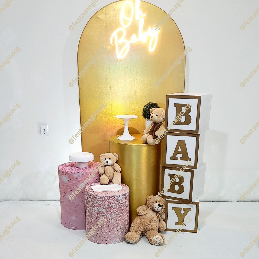 K1 Cha Revelação Oh Baby (Dourado E Rosa) - Olivete Filgueira
