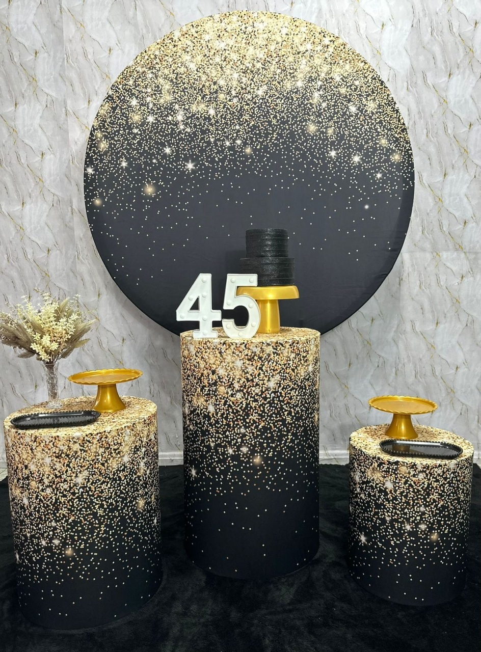 Preto Com Efeito Glitter  - Festerê Pegue e Monte 