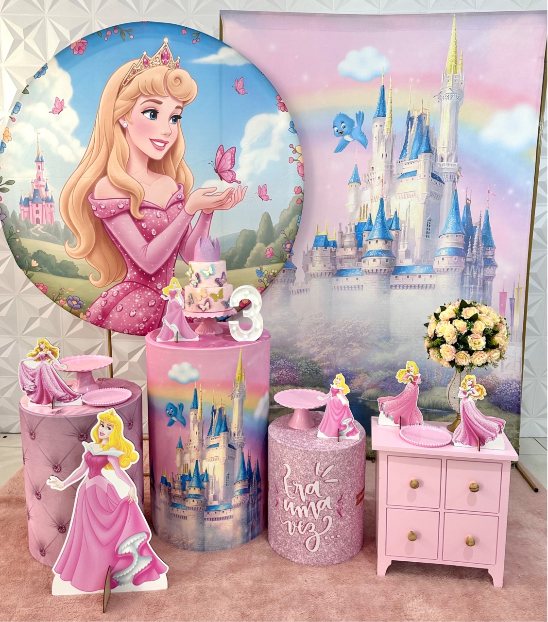 Princesa Aurora/ Bela Adormecida Com Retangular - Festerê Pegue e Monte 