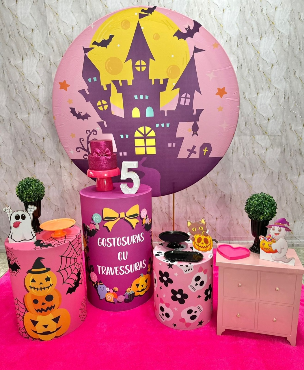 Halloween Rosa - Festerê Pegue e Monte 