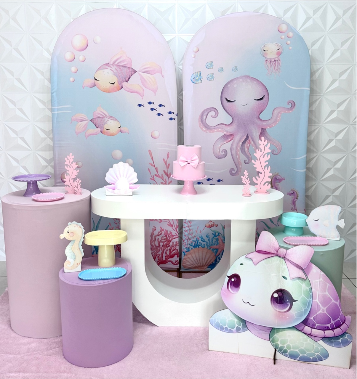 Fundo Do Mar Candy Rosa 2 - Festerê Pegue e Monte 