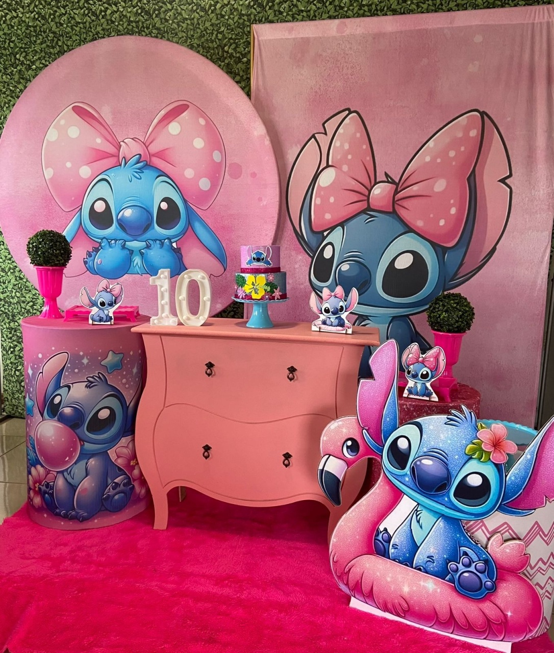 Stitch Laço Rosa 2 - Festerê Pegue e Monte 