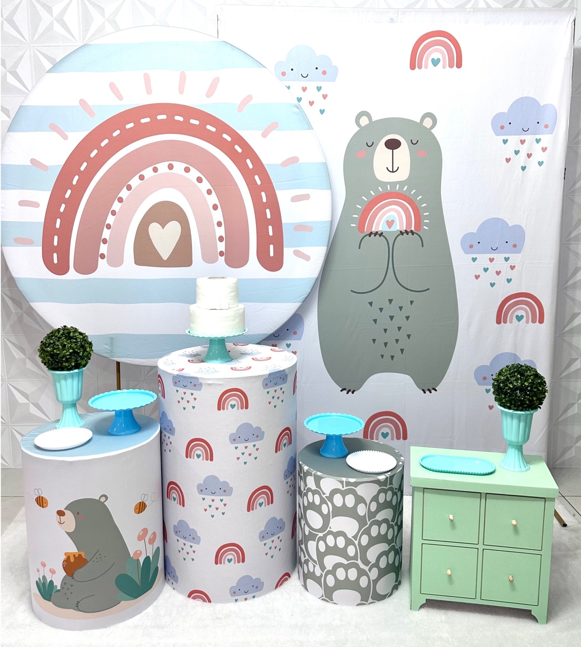 Urso Boho Com Retangular - Festerê Pegue e Monte 