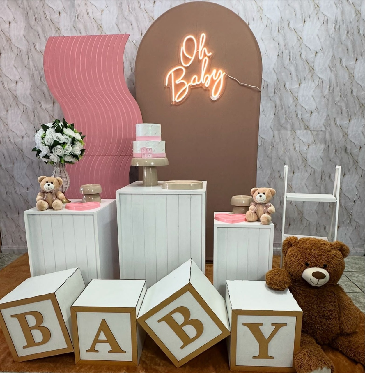 Oh Baby Rosa Com Bege  - Festerê Pegue e Monte 