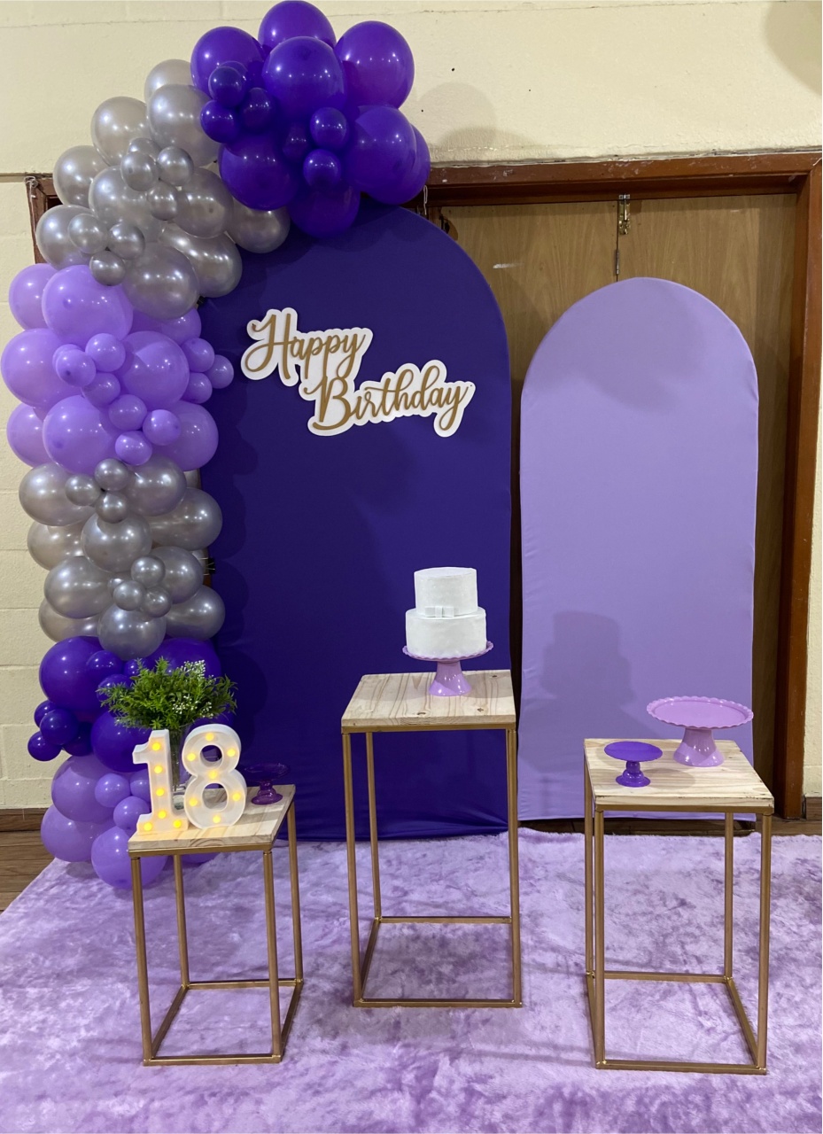 Happy Birthday Roxo E Lilás - Festerê Pegue e Monte 