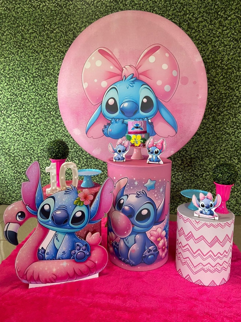 Stitch Laço Rosa  - Festerê Pegue e Monte 
