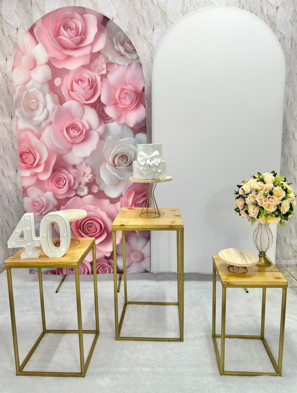 Floral 3D Com Branco - Festerê Pegue e Monte 
