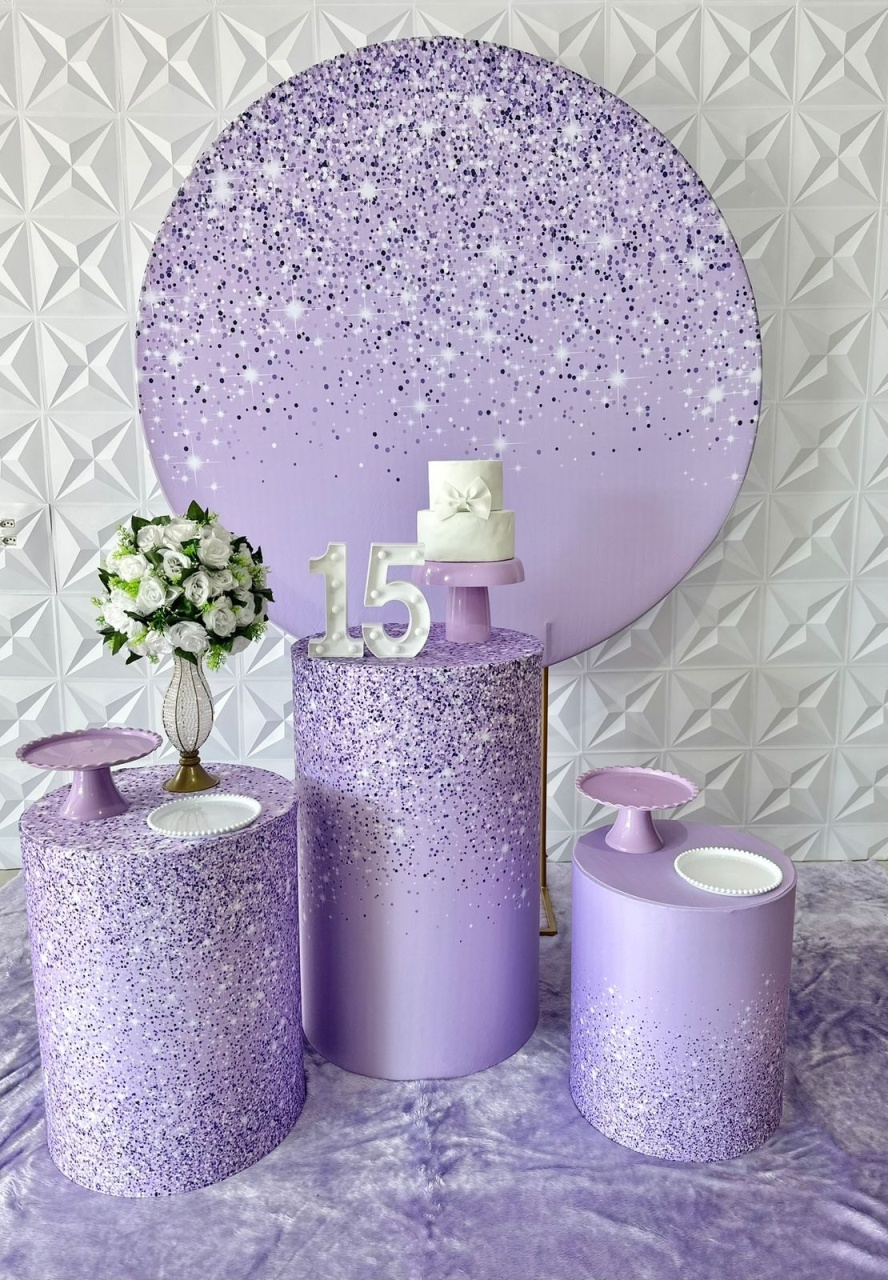 Lilas Com Efeito Glitter  - Festerê Pegue e Monte 