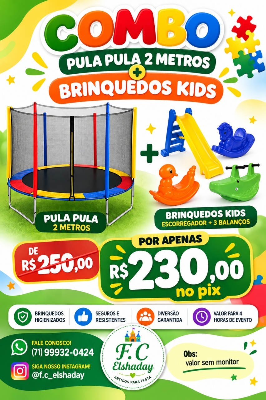 Combo Pulapula + Brinquedo Kids. - f.celshaday artigos para festa.