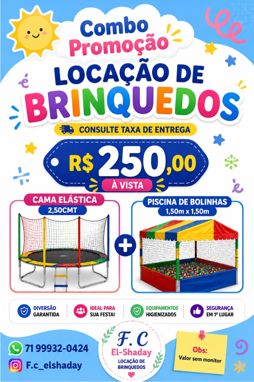 Combo M ( Pulapula de 2,50Cmts + Piscina de Bolinhas 1,50X1,50) - f.celshaday artigos para festa.